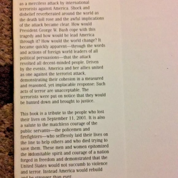 A Tribute to 9-11 by Taj Books Limited Hardcover, 2002 Unread - Picture 3 of 6
